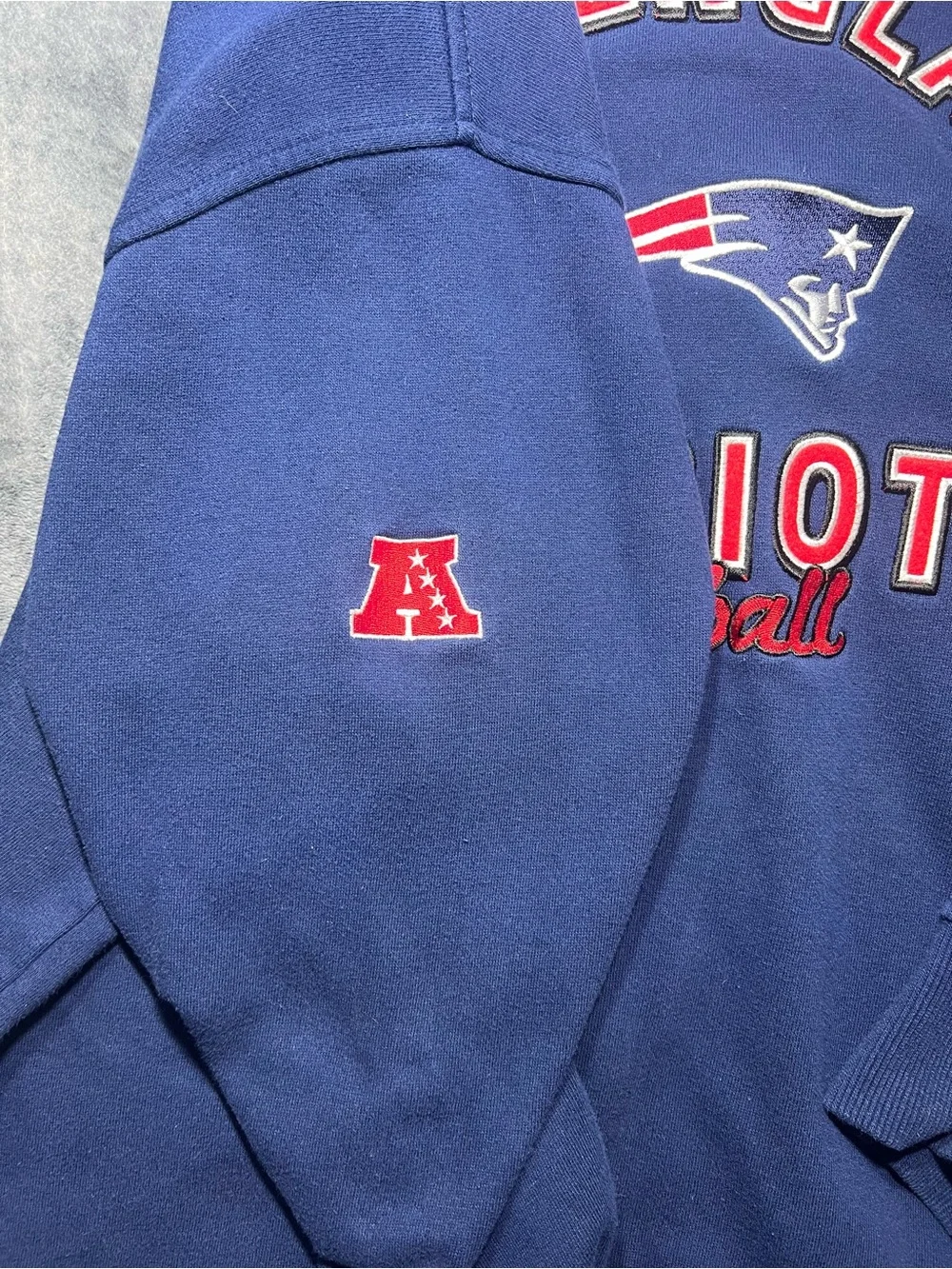 NFL Navy Lace-Up Pullover Hoodie with Team Patch
